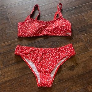 Adorable red mid waisted bikini!